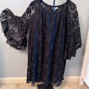 Black lace Womens dress 1X